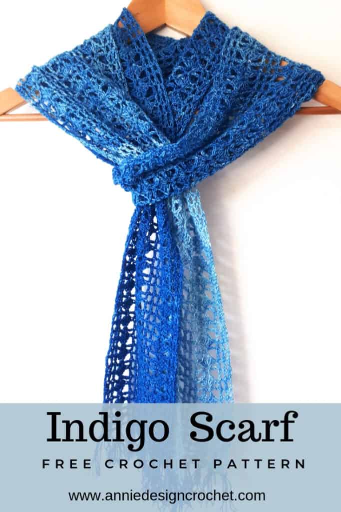 Crochet lace scarf in easy repeat pattern