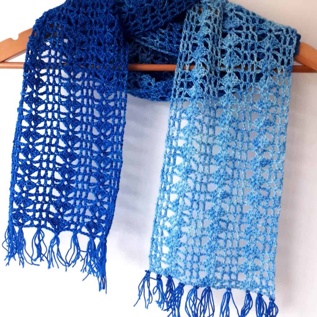 One Skein Crochet Scarf Pattern - Indigo Scarf - Annie Design Crochet
