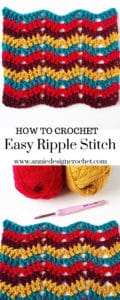 How to crochet easy ripple stitch, perfect for blankets and scarfs