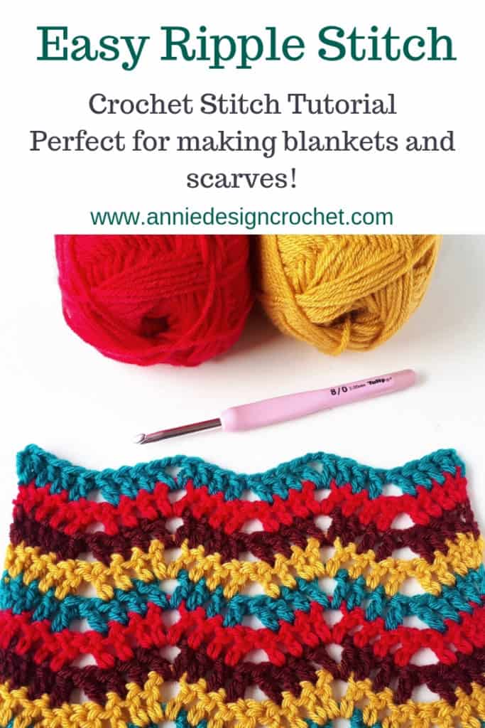 Easy Crochet Ripple Stitch Tutorial Free Pattern Annie Design Crochet