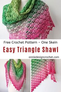 free crochet triangle shawl with a shell pattern