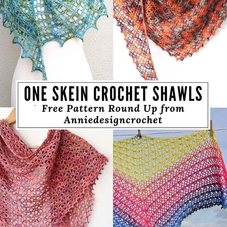 One Skein Crochet Shawls Round Up – Free Patterns