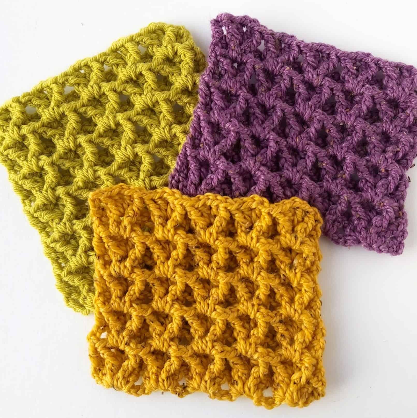 Reversible V-Stitch Waffle Crochet Tutorial