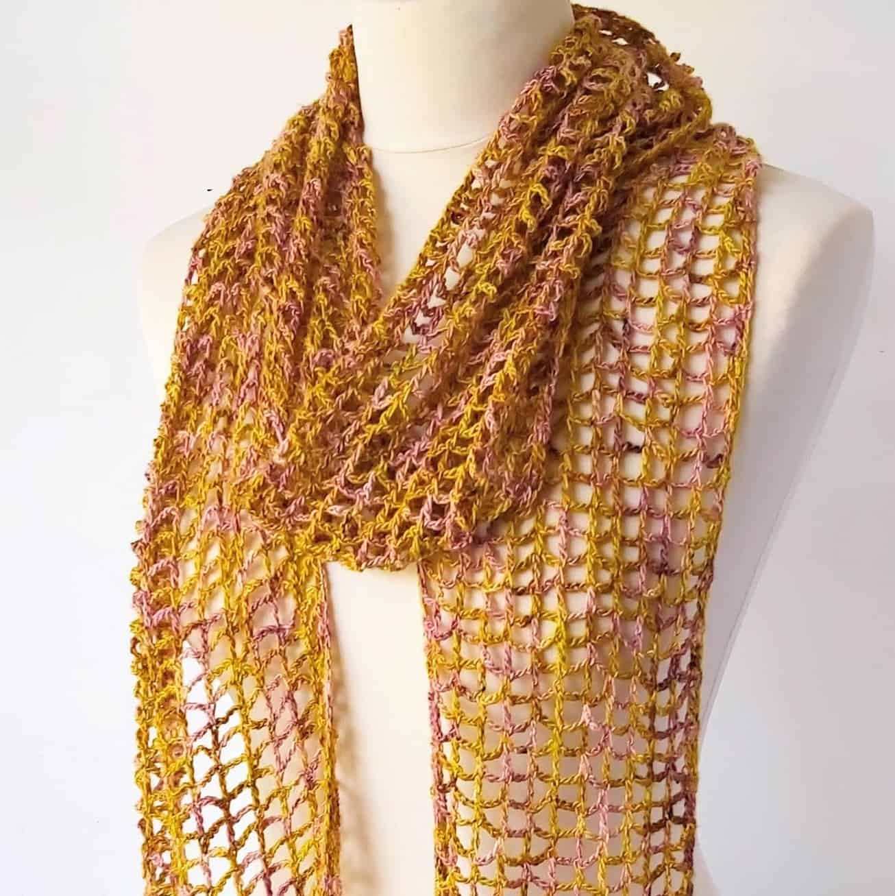 simple lace crochet scarf