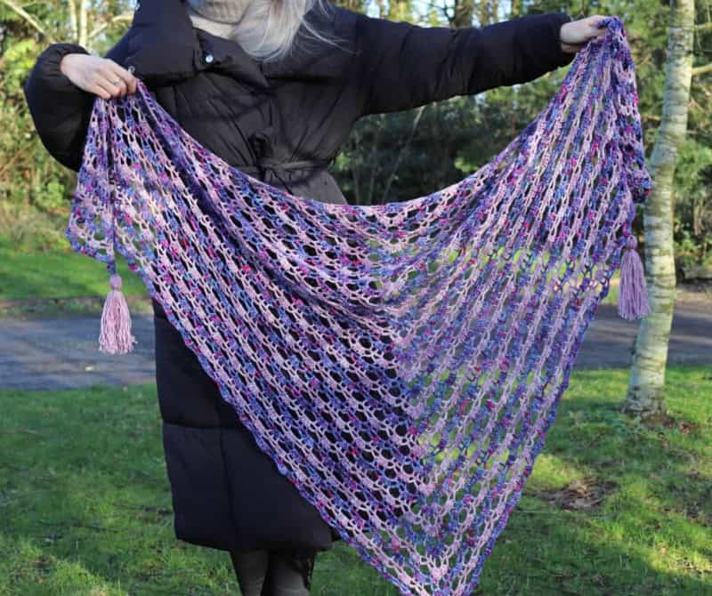 Crochet Lace Shawl Pattern - Faded Blooms - Annie Design Crochet