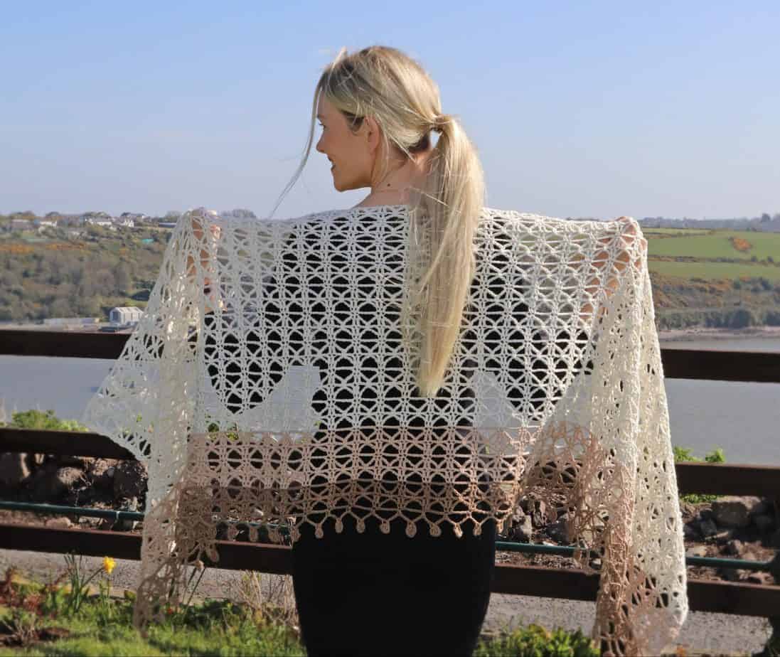 Venetia Wrap - lightweight crochet shawl pattern for spring or summer