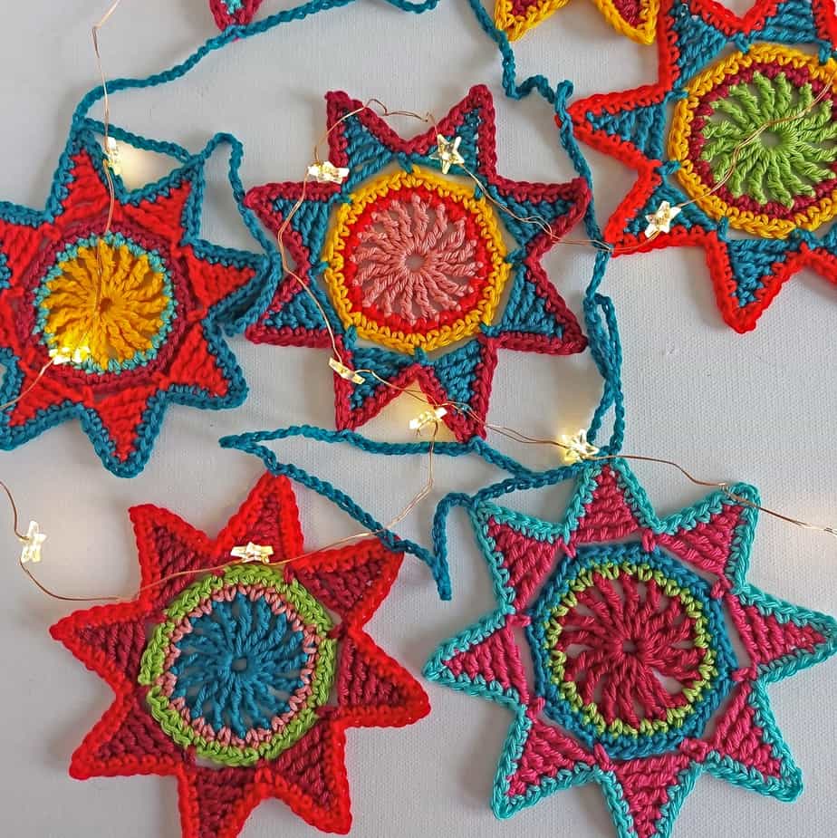 crochet star garland pattern