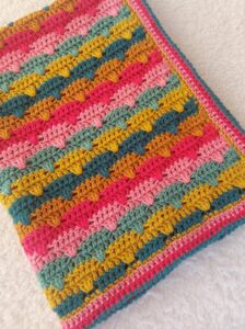 colorful stripe crochet blanket