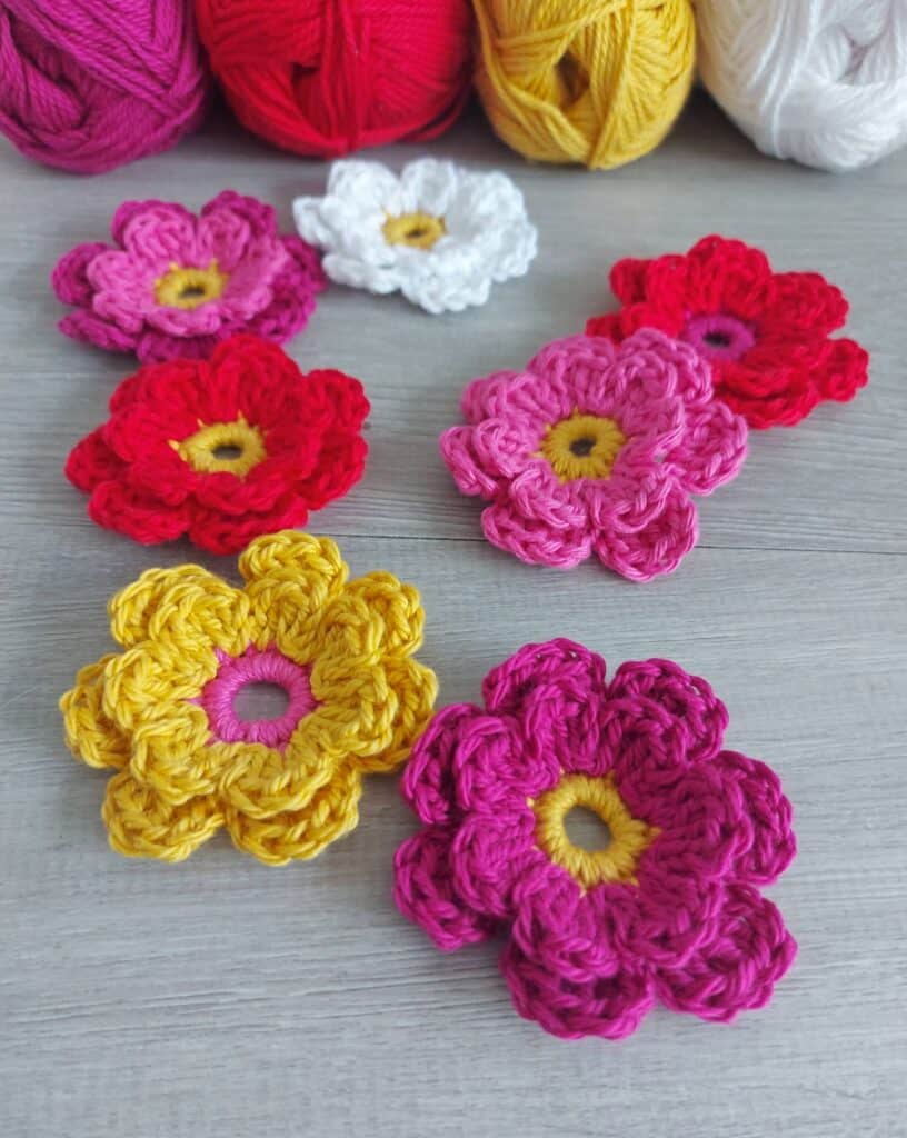 double layer crochet flowers