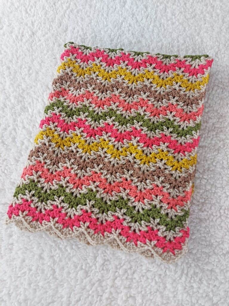 crochet v stitch ripple blanket