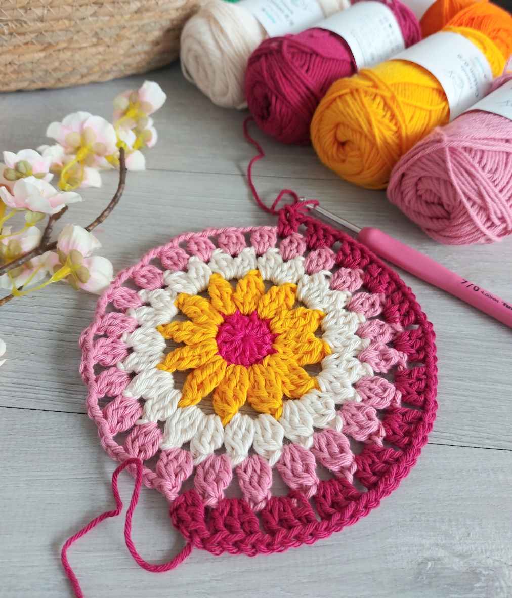 yarn and crochet on a desk