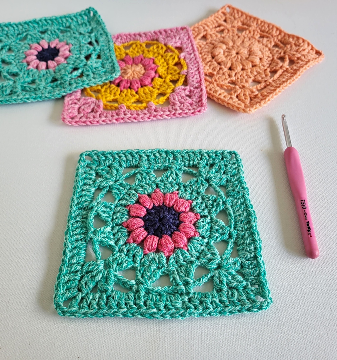 flower square crochet motifs