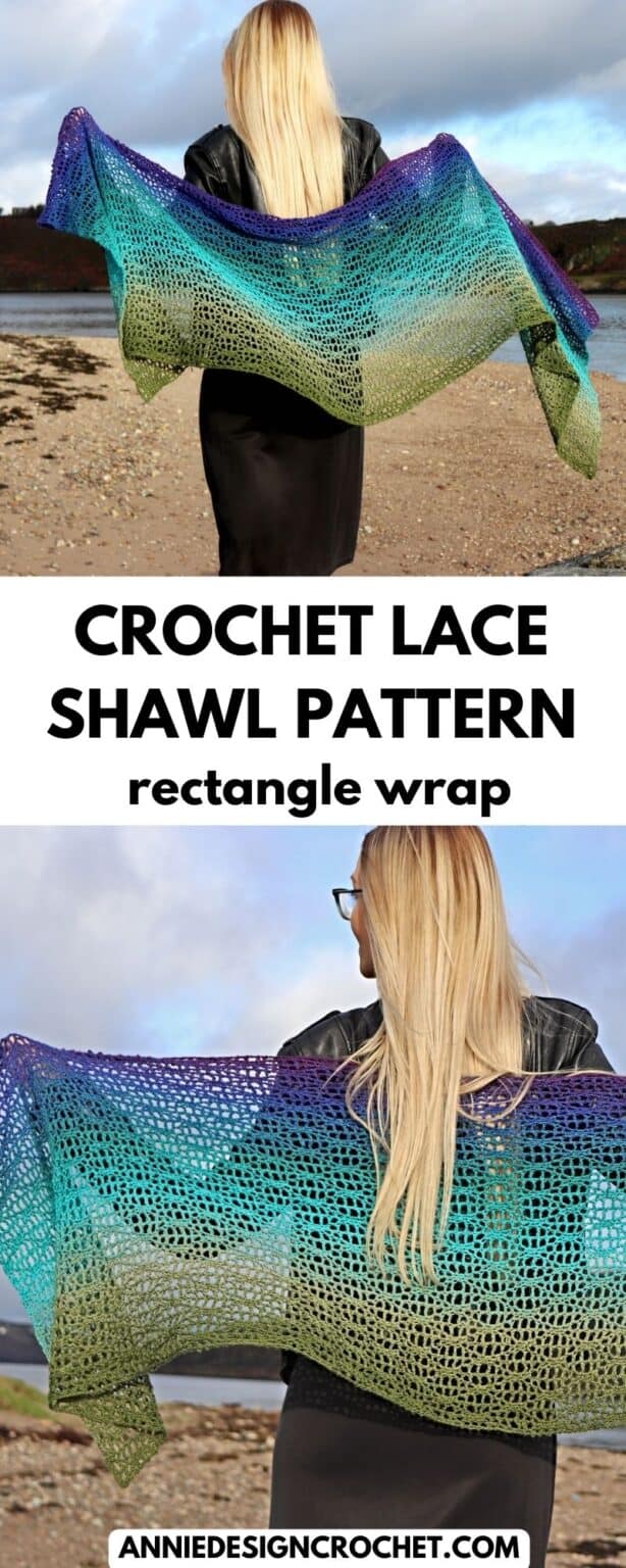 Inishfree Shawl: Free Crochet Lace Rectangle Shawl Pattern - Annie ...