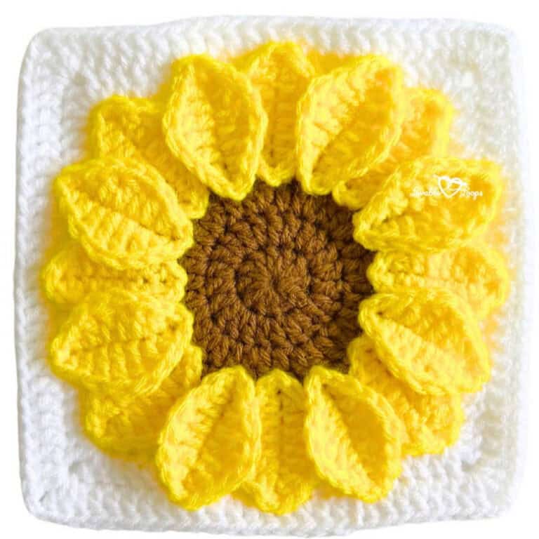 15 Cheerful Free Crochet Patterns for Sunflower Granny Squares - Annie ...