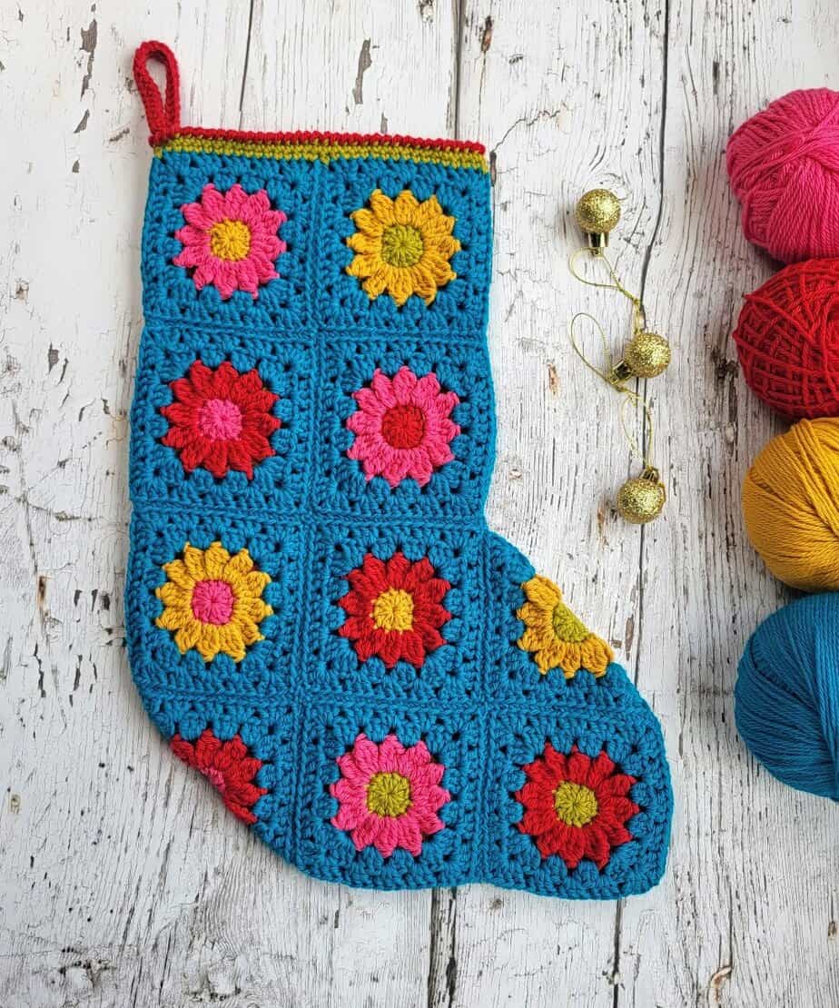 Crochet Granny Square Stocking