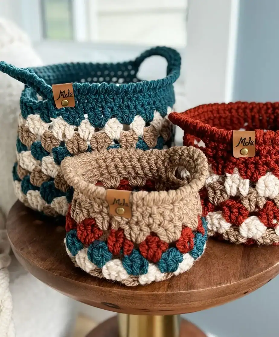 Fall for Granny Baskets by MJ's Off the Hook Designs