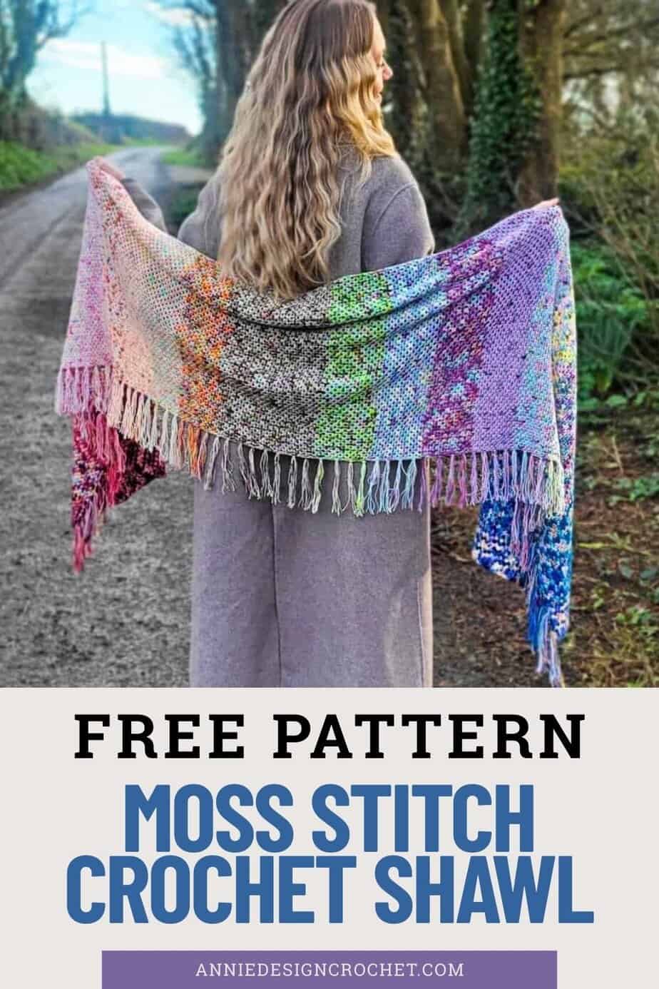 Aora - Linen Stitch Crochet Shawl with Mini Skeins