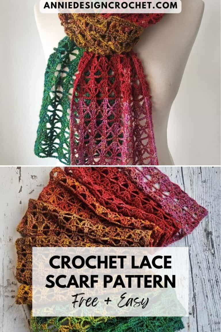 Crochet Lacy Scarf Pattern (Free) - Bláithín - Annie Design Crochet