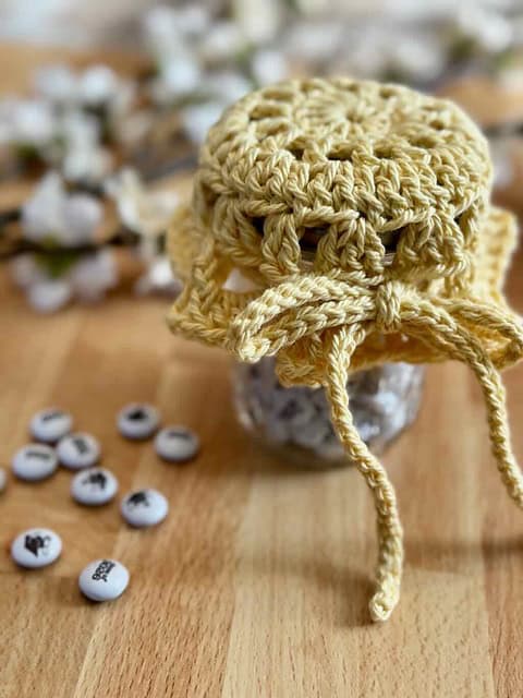 Mason Jar Doily Cover by MadameStitch