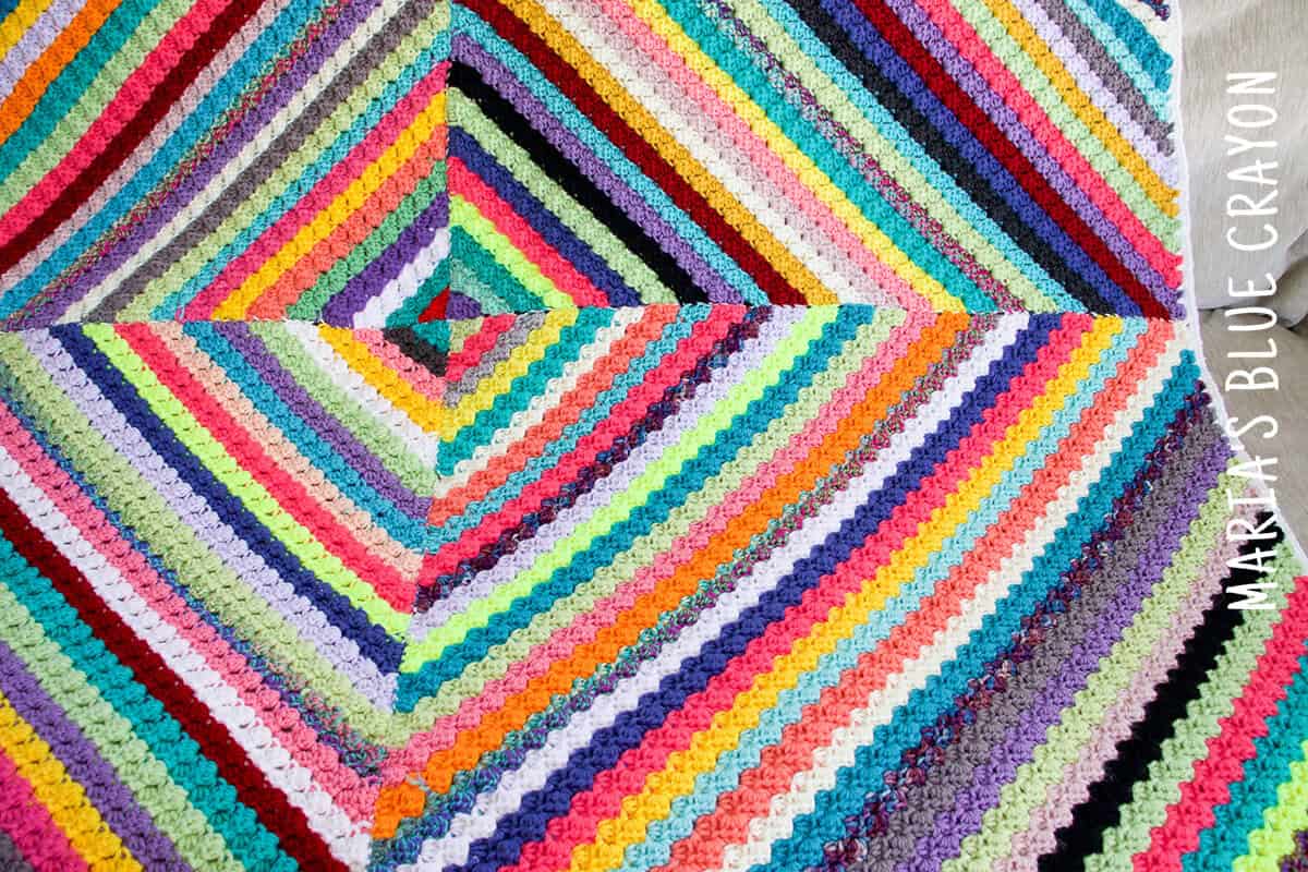 C2C Scrap Yarn Blanket by Maria's Blue Crayon