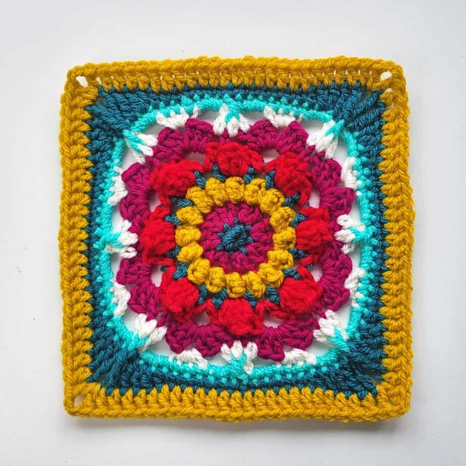 Granny Jewel, a free textured granny square pattern