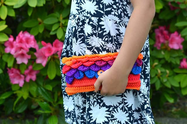 colorful crochet purse