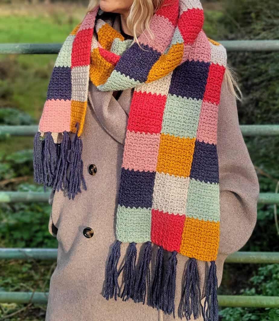 Bramley - A patchwork crochet scarf